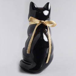 ＜送料無料＞ へそくりの招き猫 ブラック  （ 招き猫 おしゃれ  プレゼント かわいい 黒猫 ） 6枚目の画像