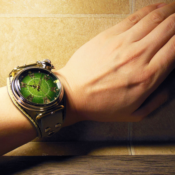 腕時計「カレイドスコープ 翡翠グリーン」TYPE-11 / MEGR 5枚目の画像