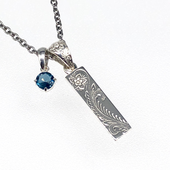 ☆新作☆天然石 ロンドンブルートパーズ シルバー925 プルメリア  