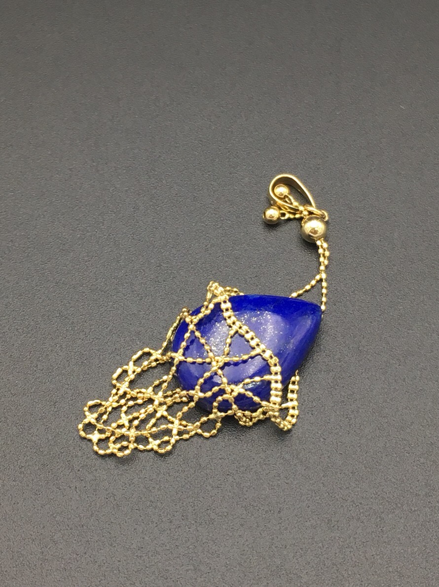 18金 ネックレス 巾着袋 ♪ ルース、ビーズを入れ替え可能18kポーチS