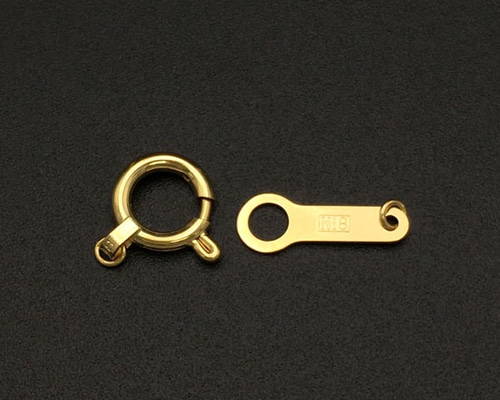 k18 18金イエローゴールド 引き輪&板プレート 金具セット 留め具