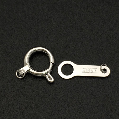 k18 18金ホワイトゴールド 引き輪&板プレート 金具セット 留め具