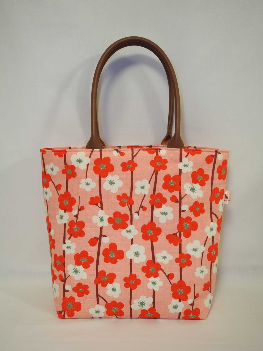 桜の花柄トートバッグ（ピンク）
