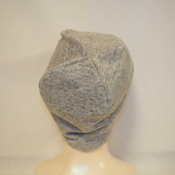 綿素材のリバーシブルおしゃれ帽子（グレー×グレイボーダー） 3枚目の画像