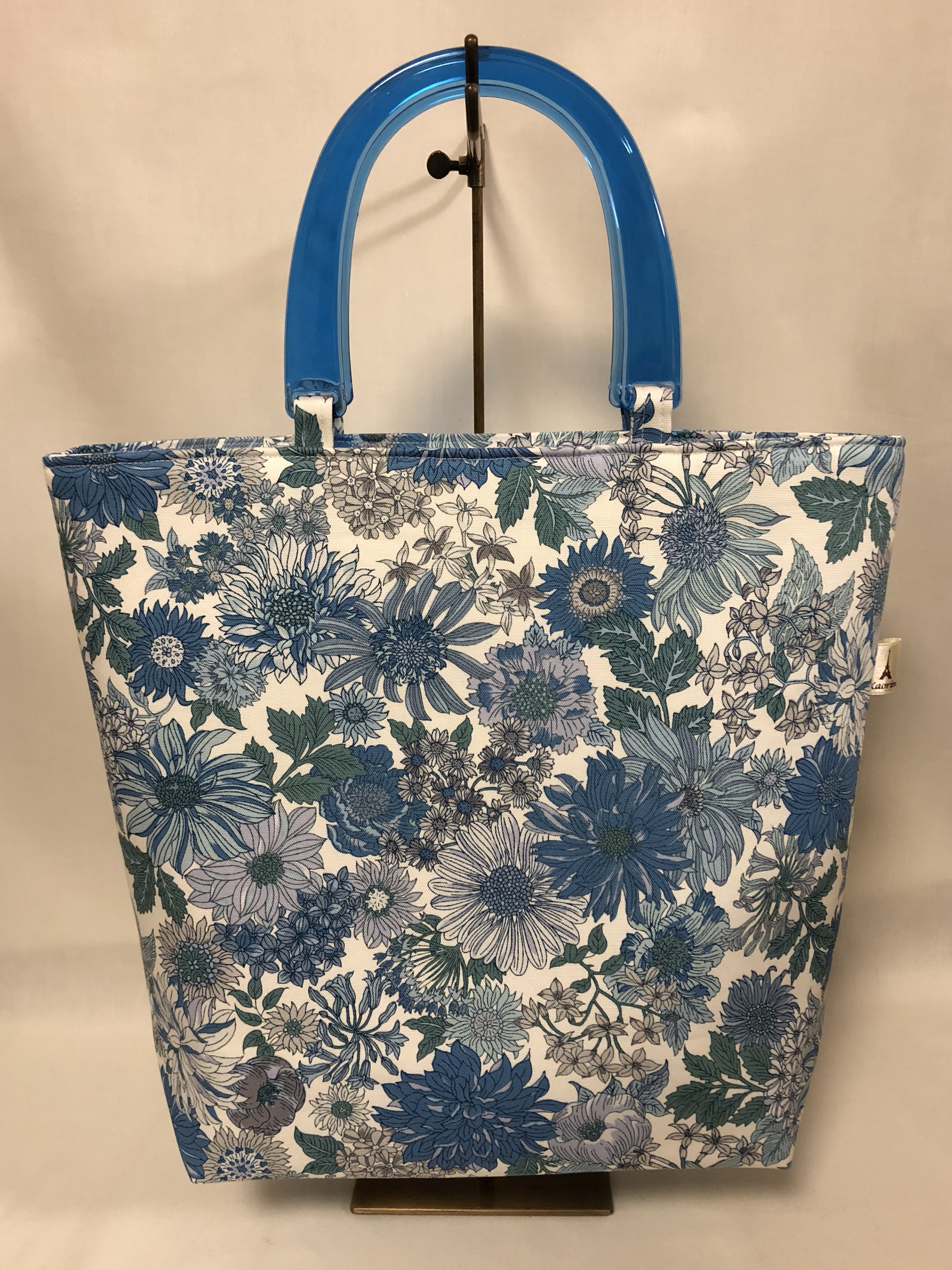 Mémoire à Paris 花柄トートバッグ（ブルー×ブルー）