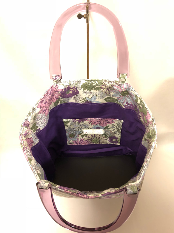 Mémoire à Paris 花柄トートバッグ（ラベンダー×パープル） 2枚目の画像