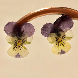 ビオラの花イヤリング 1枚目の画像