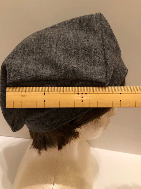 圧縮ウールのおしゃれベレー帽（ダークグレー） 7枚目の画像