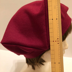 圧縮ウールのおしゃれベレー帽（ダークレッド） 6枚目の画像