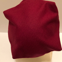 圧縮ウールのおしゃれベレー帽（ダークレッド） 7枚目の画像