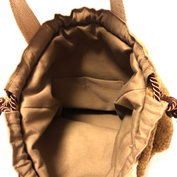レピアンリボン使用のファー巾着バッグ 6枚目の画像