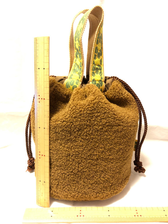 レピアンリボン使用のファー巾着バッグ 7枚目の画像