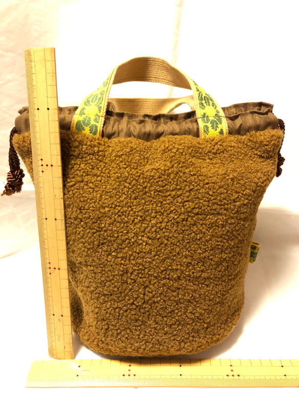 レピアンリボン使用のファー巾着バッグ 8枚目の画像