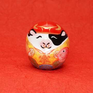 ハレだるま 招福 丑 恵比寿 ＊限定品｜アート だるま 干支小物 縁起物
