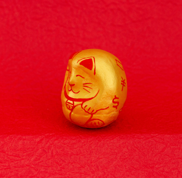 【受注制作・再販4】黄金招き猫だるま 3枚目の画像
