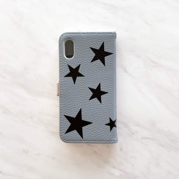 僅售出一個樣品星型圖案印花藍色側面磁鐵iPhoneX / iPhoneXs兼容手機殼 第3張的照片