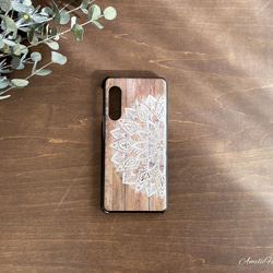 iPhone14シリーズ対応【受注制作】Mandala×wood ハードケース　iPhone/Android対応 2枚目の画像