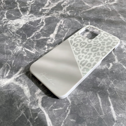 iPhone16シリーズ対応【受注制作】グレージュレオパード(ヒョウ柄) ハードケース　iPhone/Android対応 3枚目の画像