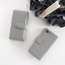 兼容所有型號豪華錢包型藍灰色 x 鱷魚按扣式筆記本型智能手機外殼（不使用磁鐵） 第7張的照片