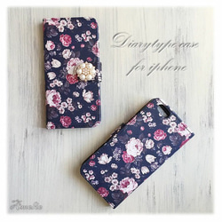 【iPhone6/6s】Blooming Rose パール　手帳型ケース 3枚目の画像