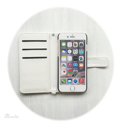 SALE!【iPhone6/6s】 スタースタッズ　ホワイト手帳型ケース 4枚目の画像