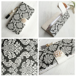 [iPhone / 其他] Damask (Black) Pearl Bijou with Tassel Notebook Ty 第3張的照片