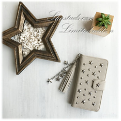 [Iphone/xperia/galaxy/Android] Star studs greige with Charm note 第1張的照片