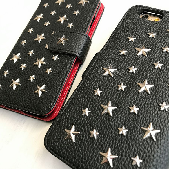 Star studs 黑色筆記本型智能手機外殼 iphone/xperia/galaxy/android 第5張的照片