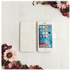 筆記本電腦類型的智能手機保護套Damask ROSE緞帶，帶錶帶iphone8 iphoneSE / 5 / 5s plus 第4張的照片