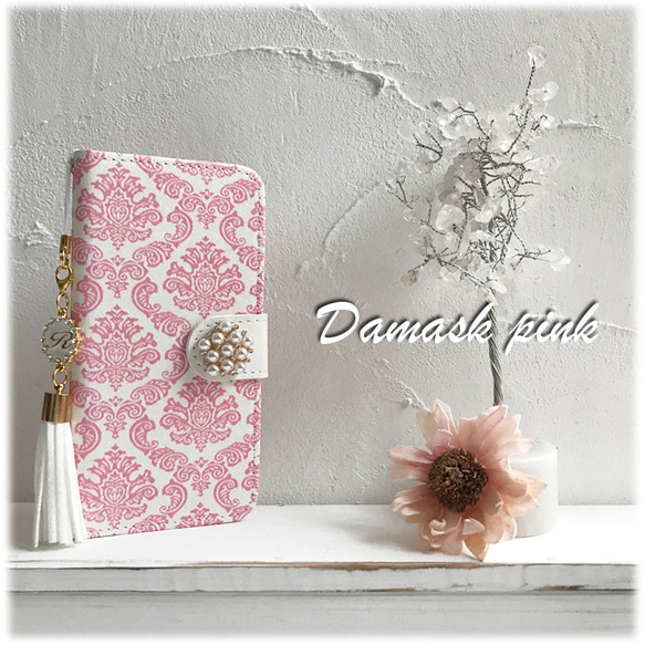 SALE! With mirror [iPhone] Damask Pink with original initial str 第1張的照片