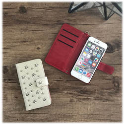 銷售！ iphoneX/Xs Starstuds Ivory(Silver Star Type)筆記本型智能手機情況數量限定 第1張的照片