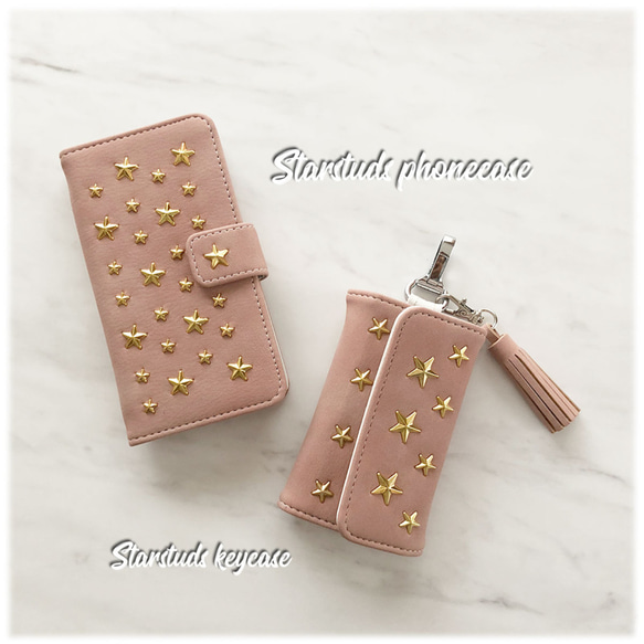 Star Studs Key Case 玫瑰金 Star (Suede Style) 流蘇鑰匙扣 Star Studs Key 第3張的照片