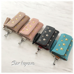 Star Studs Key Case 玫瑰金 Star (Suede Style) 流蘇鑰匙扣 Star Studs Key 第5張的照片