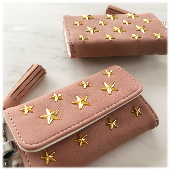 Star Studs Key Case 玫瑰金 Star (Suede Style) 流蘇鑰匙扣 Star Studs Key 第4張的照片