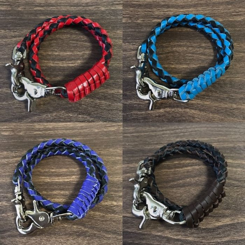 MUTA　ウォレットチェーン 4点 セット ウォレットチェーン 四つ編み 手編み コードバレザー イタリアンレザー