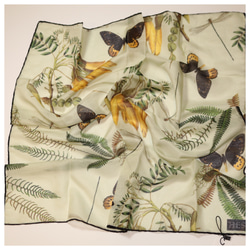 Botanic design scarf/ 植物のデザインスカーフ 2枚目の画像