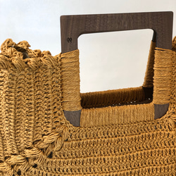 木製ハンドル手作り紙糸ハンドバッグ 3枚目の画像