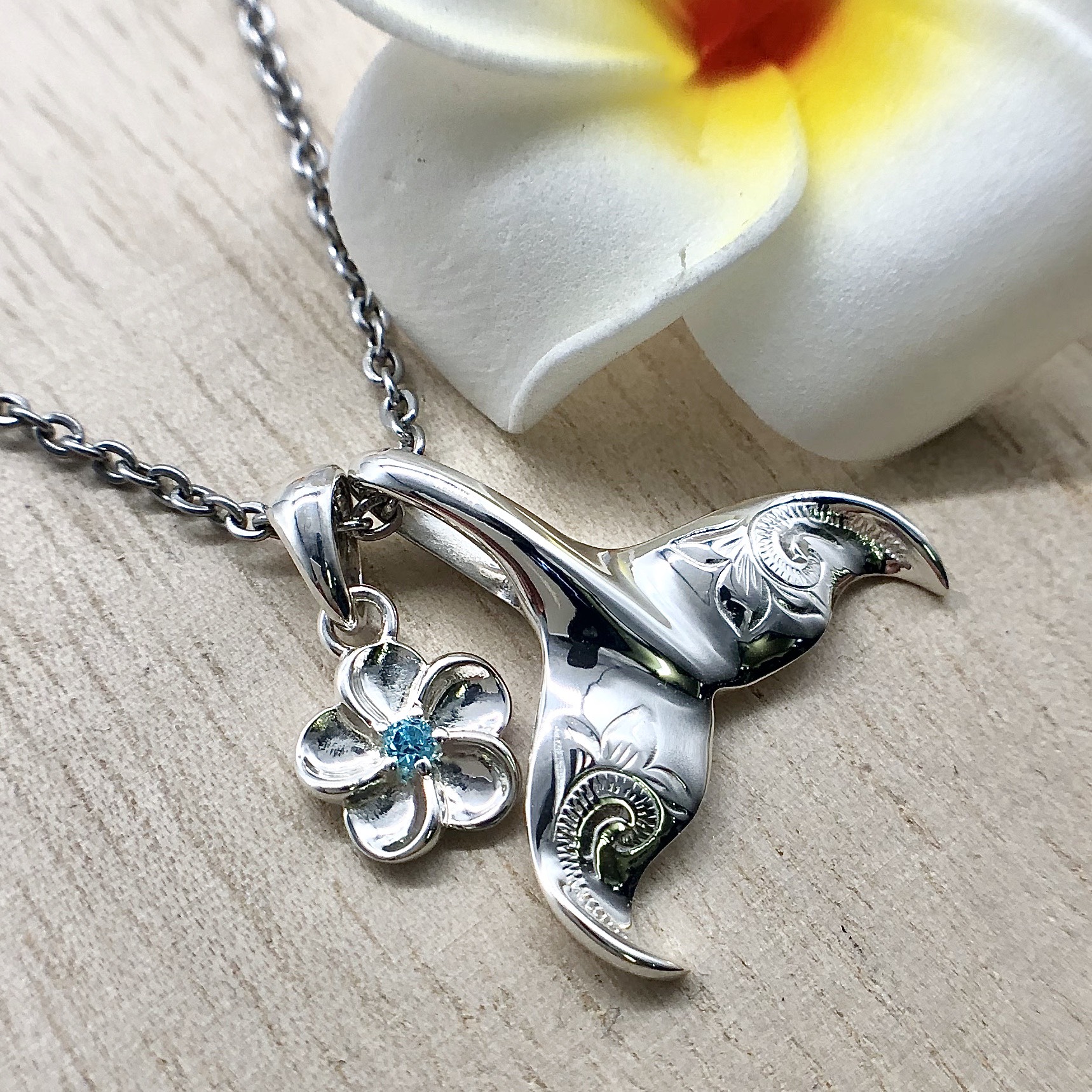 14kハワイアンジュエリー　プルメリア3カラーチャーム