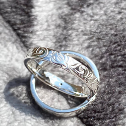 ハワイアンジュエリー　ペアリング　指輪　サファイア　エメラルド　7号 〜 23号　ネーム刻印無料　シルバーリング　リング 5枚目の画像
