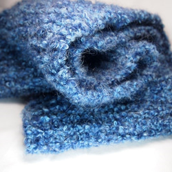 スヌード１点物　アルパカブルー★やわらか素材イタリア製毛糸使用（１本どり） 3枚目の画像