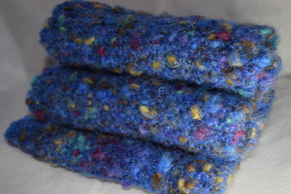 Akane様オーダーのお品　他の方のお買い上げはご遠慮下さいスヌードロイヤルブルー　手編み　ソフトなフランス製毛糸 5枚目の画像