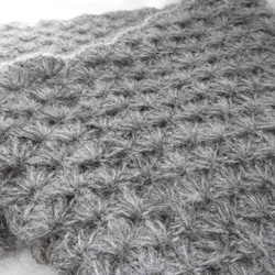 新作やわらか素材アルパカ75％スヌード　模様編み　チャコールグレー 3枚目の画像