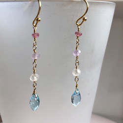 ブルー系コッパーと小粒天然石のピアス 楽天市場】ブルー コッパー ターコイズ ピアス カッパー