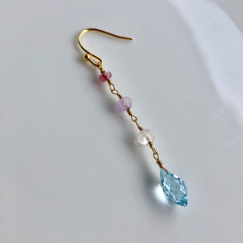 no.4085　pink×blue×gunl　天然石ピアス/イヤリング amb-gf-ps57_01.jpg