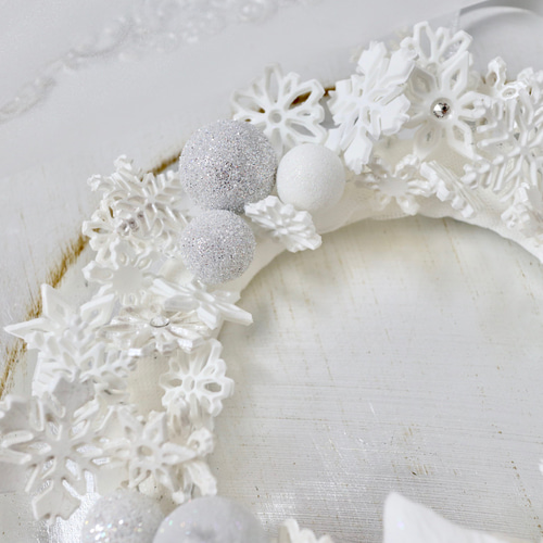 ♡雪の結晶ハッピークリスマスリース いつもありがとう