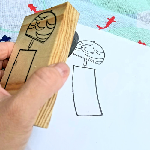風鈴メモ 消しゴムはんこ 【2版刷り】 【ご希望のデザイン承ります 