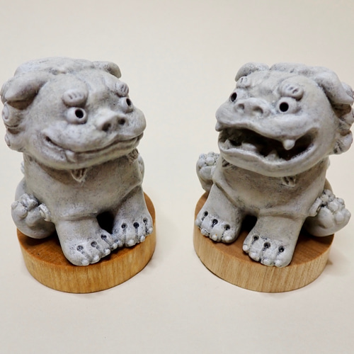 置物 『手のりサイズの狛犬さん』(白セメント色) その他置物 置物 『手のりサイズの狛犬さん』(白セメント色) その他置物