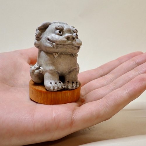 置物 『手のりサイズの狛犬さん』(白セメント色) その他置物 置物 『手のりサイズの狛犬さん』(白セメント色) その他置物
