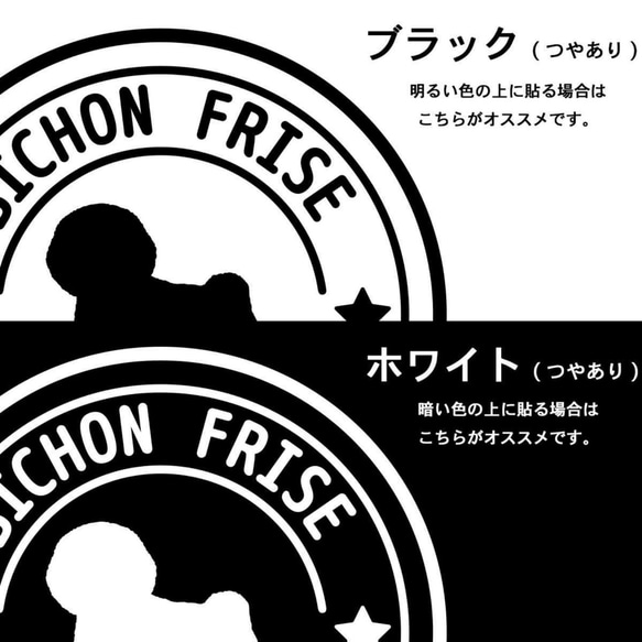 【ビション】犬 カーステッカー 転写 ビションフリーゼ 4枚目の画像