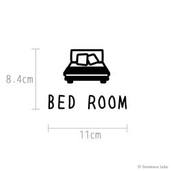 ベッドルームサイン　転写ステッカー　BED ROOM　ウォールステッカー 3枚目の画像